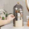 Yuzita Makeup Brush Holder Organizer with Lid, Rotating Dustproof Make
