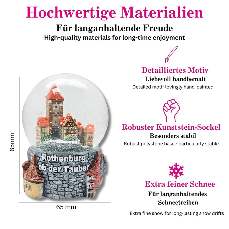 Schneekugelhaus Souvenir Snow Globe Culture City Rothenburg 30005