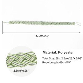 2 Pack Curtain Tiebacks 23 Inch Curtain Holdbacks Window Tassels Tie Backs Clips Decorative Rope Curtain Holdback Holder, Green