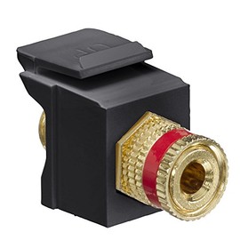 Leviton 40833-BER Coupler Binding Post RED Stripe Black, Image