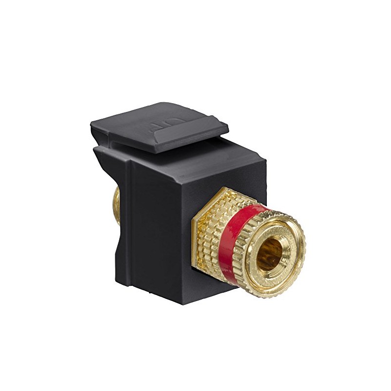 Leviton 40833-BER Coupler Binding Post RED Stripe Black, Image