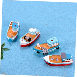 Operitacx 3sets Realistic Resin Sailboat Model Mini Boat Ornament Sturdy and Fade-resistant Ages 8pcs*3