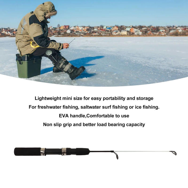 Mini Ice Fishing Rod Carbon Fiber with Ceramic Guide Ring