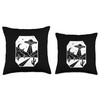 Geometric Desert Highway UFO and Moon Throw Pillow