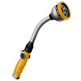 RESTMO Watering Wand Heavy Duty, Metal Garden Hose Wand with 10 Spray Patterns, 15-Inch Long Hose Nozzle Sprayer with Thumb Flow Control, Ideal to Water Hanging Baskets and Shrubs, Yellow