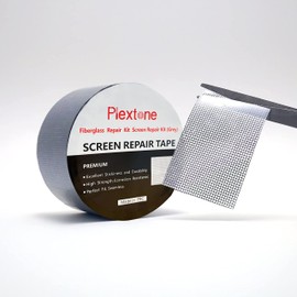 Plextone Window Screen Repair Kit Tape Fiberglass Repair Kit for Window Screen and Screen Door Tears Holes 3-Layer Strong Adhesive Window Screen Mesh Repair Waterproof Screen Repair Kit（2"×80"） Grey