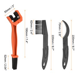 QUARKZMAN 4 Piece Bicycle Chain Cleaning Tool Set Motorcycle Chain Brush Crankset Brush Bicycle Cleaning Brush Set for Gear Maintenance Cleaning Tool Orange Black