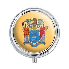 New Jersey State Flag Pill Case Trinket Gift Box