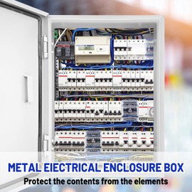 CXCESNS Outdoor Electrical Box 16 x 12 x 8”D NEMA 4X Enclosure Steel Box, Waterproof & Dustproof Outdoor/Indoor Lockable Electrical Junction Box, with Mounting Plate