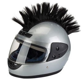 PAXLamb Helmet Hawks Motorcycle Helmet Mohawk Wigs Helmet Mohawk Wig for Motorcycle Bicycle Ski Snowboard Helmet Hair Patches Skinhead Costumes Wig Cosplay Wig (Black)