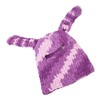 Bunny Ear Knitted Hat Purple Warm Windproof Thicken Stretchy Stylish