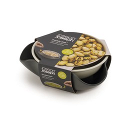 Joseph Joseph Double Dish Pistachio and Snack Serving bowl with Food Waste Compartment, BPA-Free - Grey