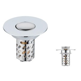 Fast Bathroom Sink Drain Strainer Steel 304 Stainless & Brass Core Shower Drain Hair Catcher High Spring Kitchen Sink Stopper, Proof Drain Filter for 1.1-1.5 Drain 1 pcs（a1）
