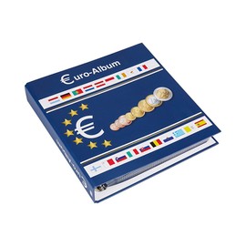SAFE 5300 Euro Coins Scrapbook EU Countries + 10 Coin Sleeves 8563 for 20x Euro KMS Course Coin Sets + Printed Pages 1 Cent to 2 Euro Coins - Coin Collection Album for Your Coin Collection