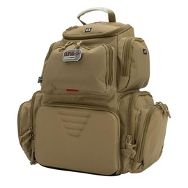 G5 Outdoors G.P.S. Handgunner Range Backpack with Foam Cradle for 4 Handguns | Durable Waterproof Pistols, Ammo & Shooting Accessories Storage | Tan