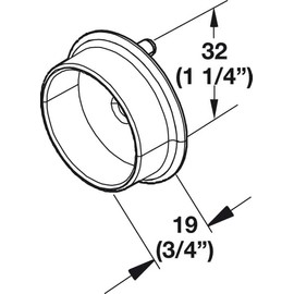 TAG Synergy Premium 1 Pair of 1-5/16" Diameter Round Wardrobe Tube Closet Rod End Supports (White)