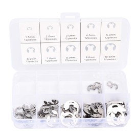 120PCS Snap Rings Assortment Kit Corrosion Resistant Stainless Steel Retaining Rings Set for Shaft Positioning and Engine Components 1.5mm to 10mm