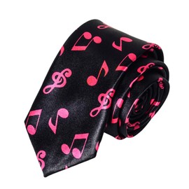 Yreamont Hot Pink Musical Note Neckties