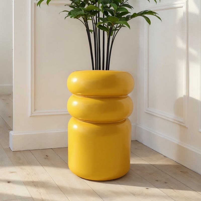 Creative Co-Op Creative Co-Op Round Enameled Metal Stool with Gold