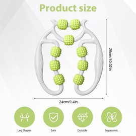 CEWROM Leg Muscle Massager, Massage Roller Legs, Deep Tissue Massage Roller with 9 Wheels, Trigger Point Tool for Massaging the Legs, Foot Massager for Relaxation (Green)
