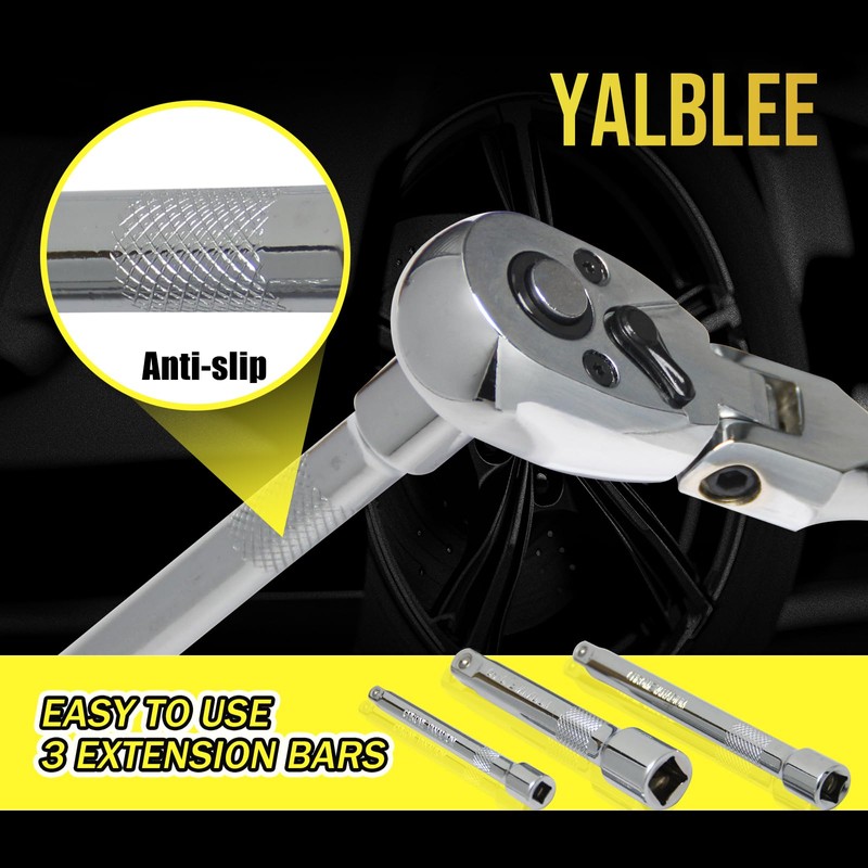 Yalblee 6-Piece Flex Head Ratchet Set, Swivel Head Ratchet Wrench