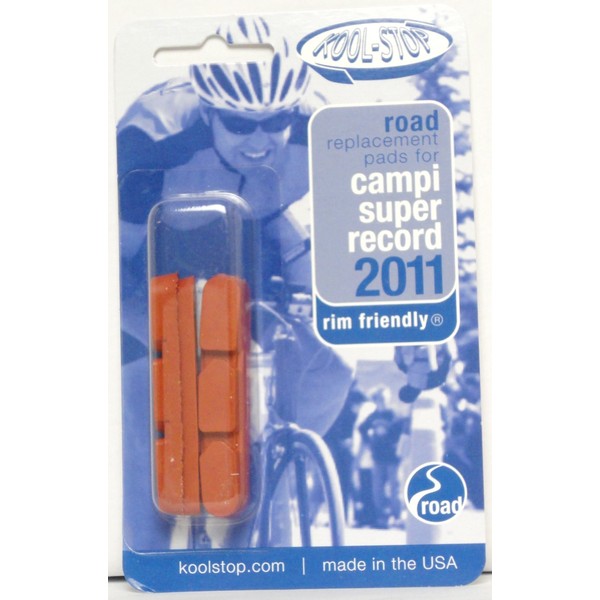 Kool Stop Campagnolo Super Record Road Replacement Pads, Caliper Pads, Threaded Posts, Salmon, Pair