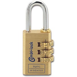 Burg-Wächter 80 15M Adjustable 3 Roll Combination Padlock 3mm Shackle Thickness
