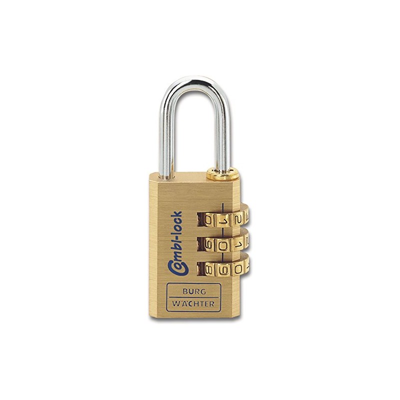 Burg-Wächter 80 15M Adjustable 3 Roll Combination Padlock 3mm Shackle
