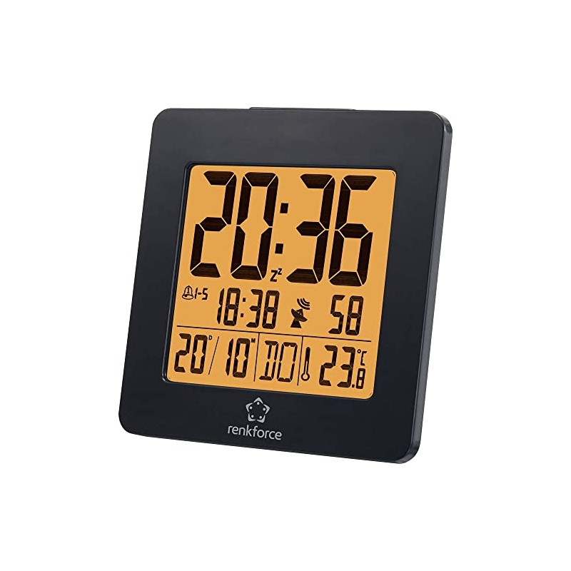 Renkforce 1383425 Funk Wecker Schwarz Alarmzeiten 2