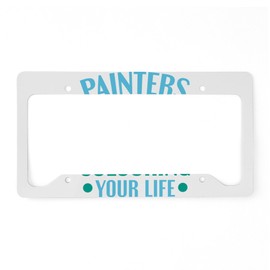 CafePress Painters Colouring Yo Aluminum License Plate Frame, License Tag Holder