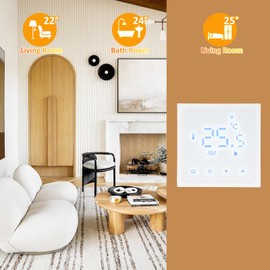 HY610-WIFI Smart Heating Thermostat Digital Temperature Controller Mobile Phone APP Control Touchscreen LCD Display Weekly Programmable Thermostat Anti-freeze for Home School Office Hotel Smart RM APP Control