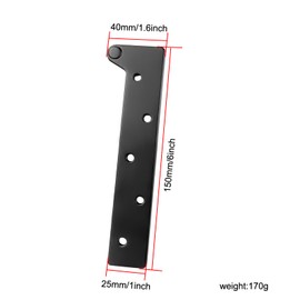Pcs 360 Degree rotatable Door Pivot Hinges inch Cabinet Door Hidden Hinge for Windows Fence Sheds Kitchen gate Closet Tool Boxes (Black, 6" 2Pcs)