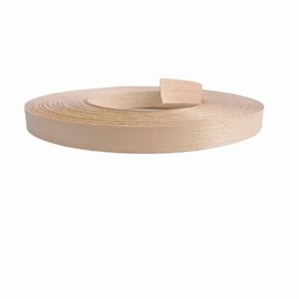 Maple Wood Veneer Edge Banding Tape,1/2 inch ×50ft Preglued Iron On Wood Veneer,Backed with Hot Melt Self Adhesive Strips,Plywood Edgebanding Roll for Cabinet Furniture Edging Trim