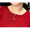 Unbranded Danity Heart Layered Two-Strand Necklace With Cubic Zirconia