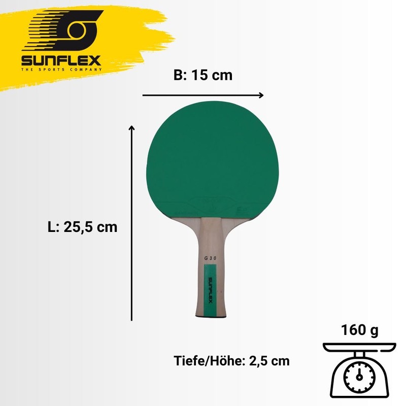 Sunflex® Color COMP G30 Table Tennis Bat | Training Bat