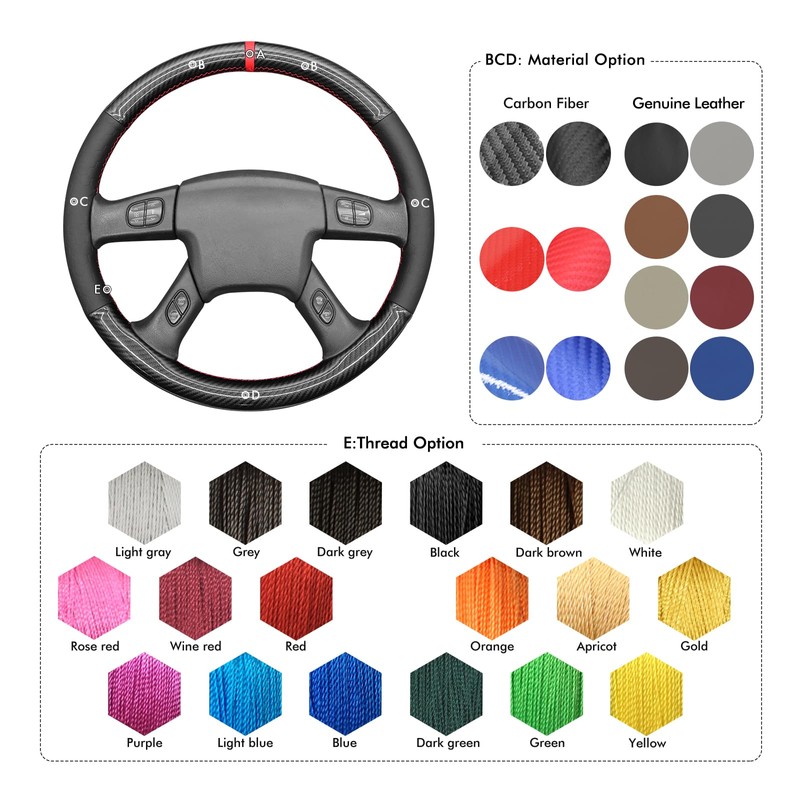 MEWANT Steering Wheel Cover for Chevy Silverado 1500/2500/3500 2003-2006 /Trailblazer
