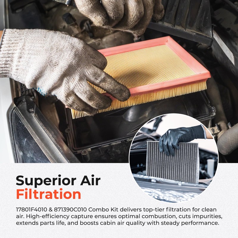 Engine & Cabin Air Filter Combo Kit - Compatible with