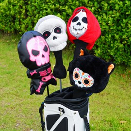 Big Crazy Golf Club Head Cover Funny Golf Headcover, Plush Driver Headcover, Golf Head Covers Gift for Men Women,Soft Lining Golf Gift Birthday (Skull Ⅱ)