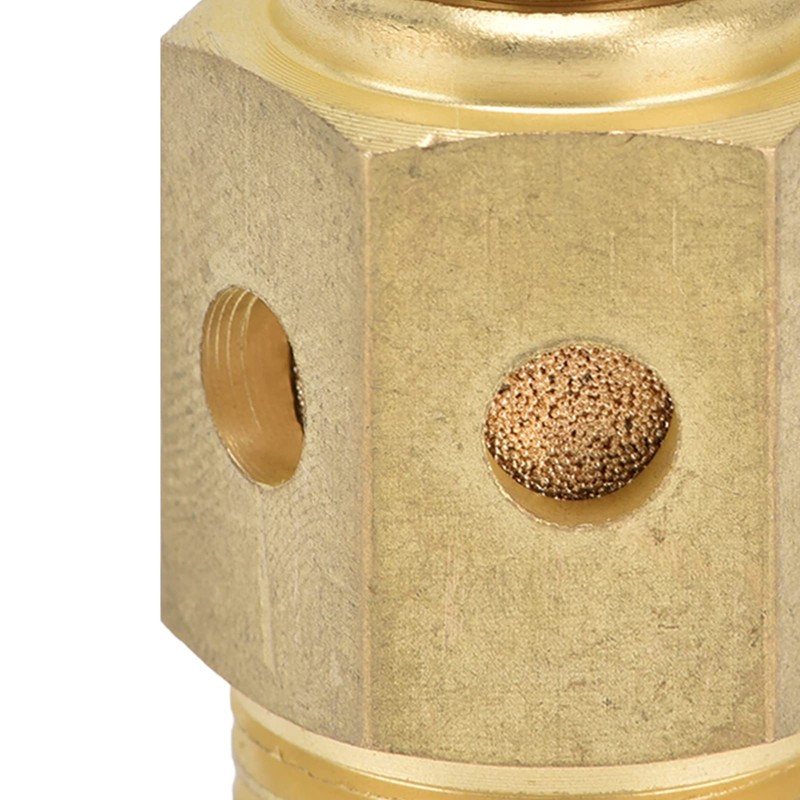 1/2in Pneumatic Muffler - Brass, Adjustable Throttle, Excellent Noise Reduction