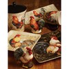 MISC Gilded Rooster 16-Piece Dinnerware Set Black Blue Red Ceramic
