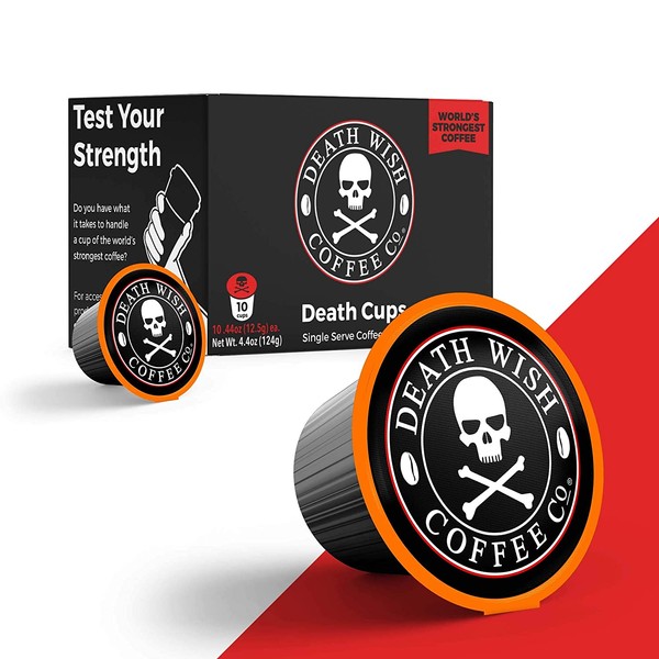 Death Wish Coffee Single Serve Capsules for Keurig K-Cup Brewers, 10 Count,0.44 oz
