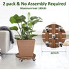 Yangbaga 2pack Plant Caddy 12’’Wood Duty Rolling Plant Stand with