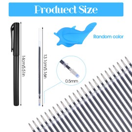 Wanmu Magic Pens & Refills for Magic Copybooks, Grooved Book Disappearing Ink Pens, Invisible Ink Pen Maker with Writing Grip for Children, Kids 3-5 Handwriting Reusable Workbooks Practice Drawing