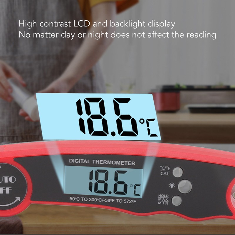 Digital Food Thermometer Meat Thermometer Probe with Magnet Backlight for