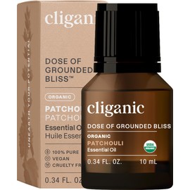 Cliganic Organic Patchouli Essential Oil - 100% Pure Natural Undiluted, for Aromatherapy Diffuser | Non-GMO Verified (Packaging May Vary)
