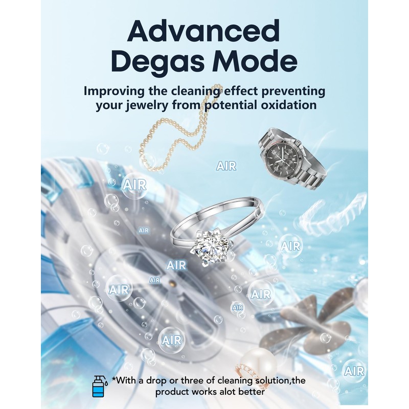 Professional Ultrasonic Jewelry Cleaner, 19oz 48Khz Ring Cleaner Ultrasonic Machine