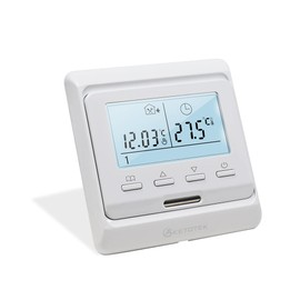 KETOTEK Digital Thermostat Underfloor Heating Electrically Programmable Flush-Mounted with Sensor AC 230 V 16 A, Room Thermostat Electric Underfloor Heating Controller White