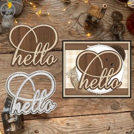 Merry Christmas Hello Heart Greeting Card Metal Die Cuts,Sunflower Flower Leaf Cutting Dies Cut Stencils DIY Scrapbooking Decorative Embossing Paper Scrapbooking Card Making