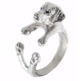 CrownOfRibbons Labrador Ring for Women, Cute Animal Jewellery in a Gift Bag