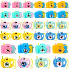 Hoarost 32 Pcs Mini Toy Camera Bulk Set Plastic Camera with Lmages in Viewfinder Pretend Play Prop for Kids Birthday Party Favors Classroom Prizes Goodie Bag Fillers